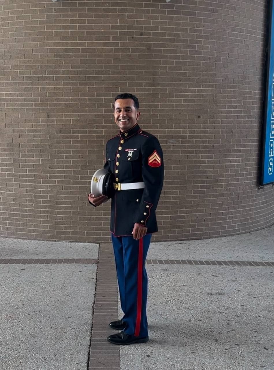 Azad Sleigher in Marine Corps dress uniform